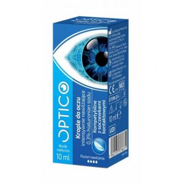 Picături pentru ochi cu hidratare intensivă Optico, 10 ml