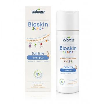 Sampon copii si bebelusi pentru scalp uscat cu eczeme si coji Bioskin Junior, 200ml, Salcura