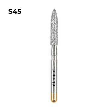 Set 5+1 Freze cilindrice varf ascutit lunga diamantata aliaj rodium-platina - S45