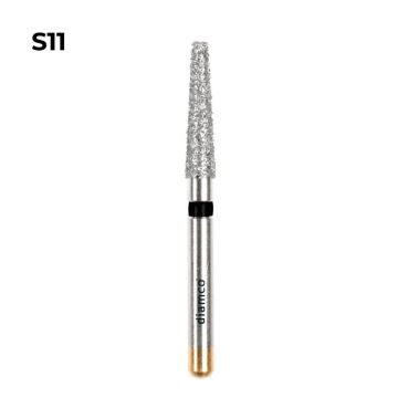 Set 5+1 Freze diamantate conice cu varful plat aliaj rodium-platina - S11