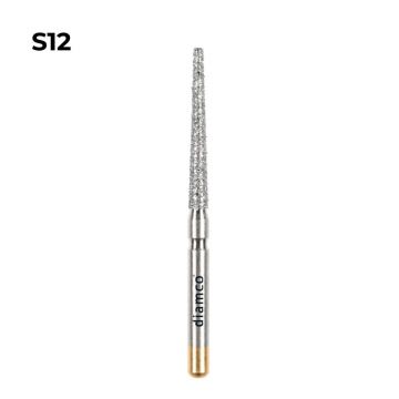 Set 5+1 Freze diamantate conice cu varful plat aliaj rodium-platina - S12