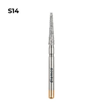 Set 5+1 Freze diamantate conice cu varful rotunjit aliaj rodium-platina S14