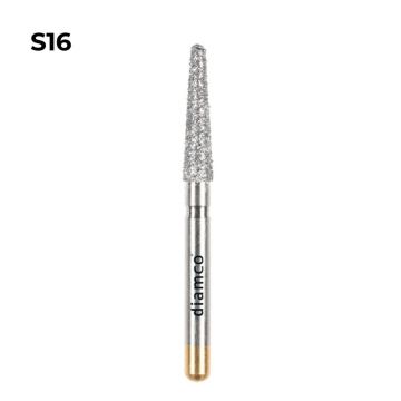 Set 5+1 Freze diamantate conice cu varful rotunjit aliaj rodium-platina S16