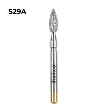 Set 5+1 Freze diamantate cu cap forma flacara aliaj rodium-platina - S29A