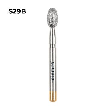 Set 5+1 Freze diamantate cu cap forma flacara aliaj rodium-platina - S29B