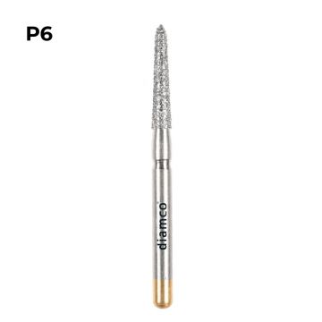 Set 5+1 Freze diamantate cu sanfren subgingival, aliaj rodium-platina - P6