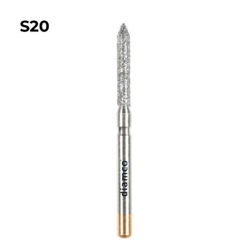 Set 5+1 Freze diamantate cu varf conic 50° aliaj rodium-platina - S20