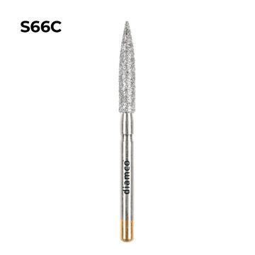 Set 5+1 Freze diamantate cu varf tip flacara lunga aliaj rodium-platina - S55