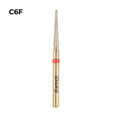 Set 5+1 Freze diamantate fine pentru finisare, aliaj rodium-platina - C6F