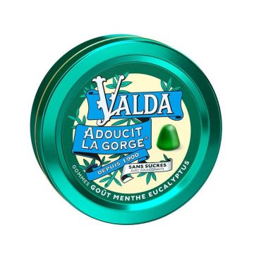 Valda Gumă fără zahăr aromată cu mentă și eucalipt 50g