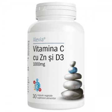 Vitamina C cu Zn si D3 1000mg, 30 capsule, Alevia