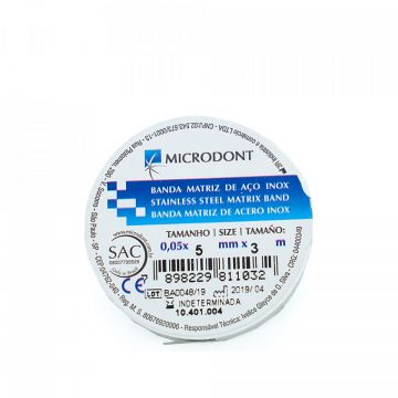 Banda metalica inox rola 5mm x 0.05mm x 3m Microdont