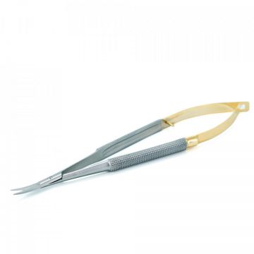 Forfecuta micro-chirurgie cu maner auriu, curba