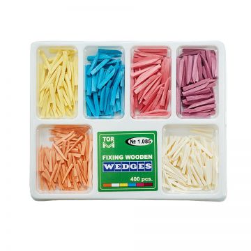 Kit 400 pene dentare din lemn, asortate