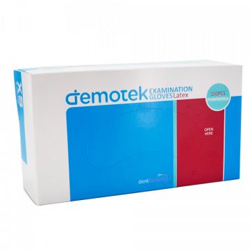 Manusi latex pudrate Demotek marimea S albe