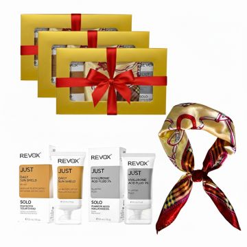 3 x Set Elysa – Crema SPF50 Revox 30ml, Ser Revox Hyaluronic Acid 3% 30ml, Esarfa