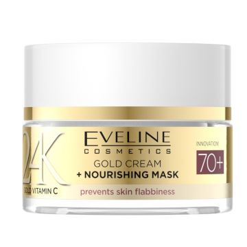 Crema si Masca Nutritiva pentru Fata, Eveline Cosmetics 24K Gold Vitamin C 70+, 50ml