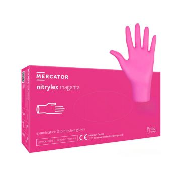 Manusi nitril nepudrate magenta Nitrylex 100buc