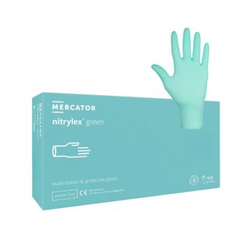 Manusi nitril nepudrate verzi Nitrylex 100buc