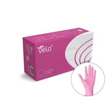 Manusi unica folosinta, Velo, Nitril, Roz, 100 buc, cutie