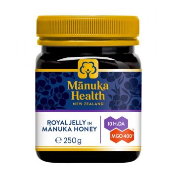 Miere Manuka MGO 400+ cu laptisor de matca, 250g, Manuka Health