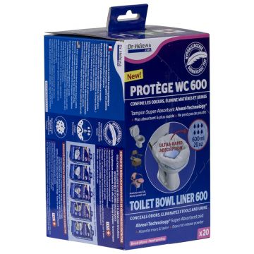 Punga igienica pentru vasul de toaleta cu pad superabsorbant, gel anti-miros, 20 bucati