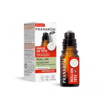 Roll-on cu uleiuri esentiale pentru dureri de cap Aromalgic Bio, 5ml, Pranarom