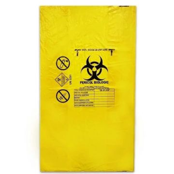 Sac galben pentru deșeuri infecțioase cu pericol biologic, 120 L, Dr. Mayer