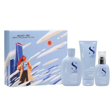Set Alfaparf Density Thickening pentru par subtire si matur, Sampon, 250ml + Balsam, 200ml + Crema leave-in, 125ml