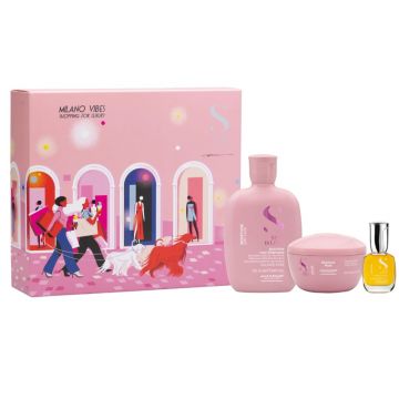 Set Alfaparf Nutritive pentru par uscat Sampon 250ml + Masca 200ml + Cristalli Liquidi ,15ml