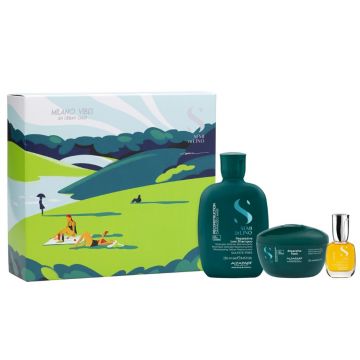 Set Alfaparf Reconstruction pentru par deteriorat, Sampon, 250ml + Masca 200ml + Cristalli Liquidi, 15ml