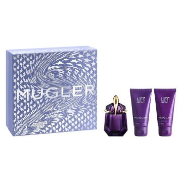 Set cadou Alien Thierry Mugler, Femei, Apa de Parfum, 30 ml + Lotiune de corp 50 ml + Gel de dus, 50 ml