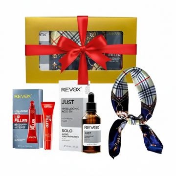 Set Cadou Elysa – Ser Revox Hyaluronic Acid 5% 30ml, Lip Filler Revox 12ml, Esarfa