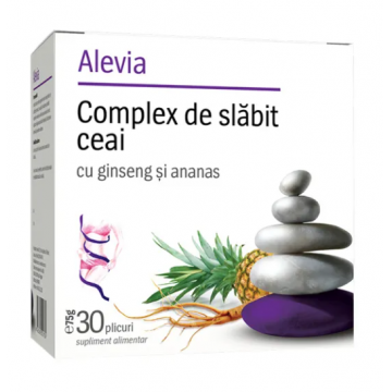 Alevia Complex de slabit Ceai cu ginseng si ananas 30 plicuri
