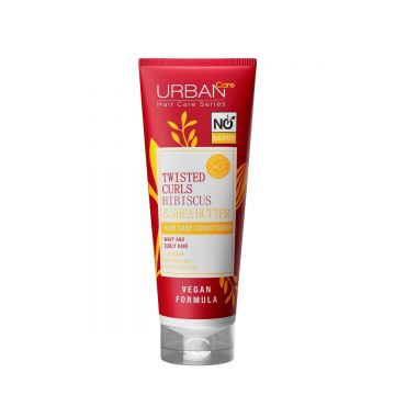Balsam de par fara sulfati pentru bucle cu Hibiscus si Unt de Shea, 250ml, Urban Care