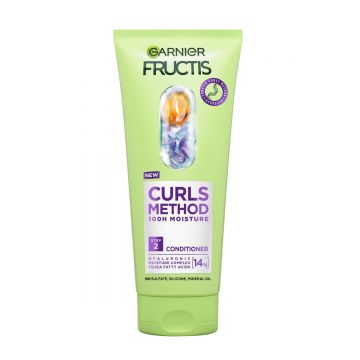 Balsam pentru par cret cu unt de shea si acid hialuronic Fructis Curls Method, 200ml, Garnier