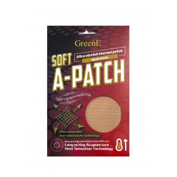 Benzi A-Patch Bioactive Elastice Multifuncționale – Rejuvinova GreenE, 6 buc x (5 x 10)cm/buc