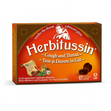Herbitussin tuse si durere in gat 12 comprimate