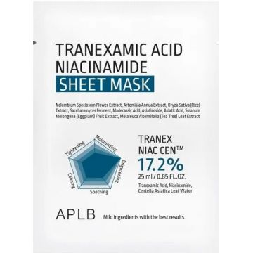 Masca tip servetel Acid Tranexamic Niacinamide Sheet, 25ml, APLB