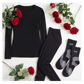 Pachet Bioactiv Rejuvinova pentru Femei – Tricou cu Mâneci Lungi, Pantaloni Colanți și Șosete Unisex Groase, (M/L)