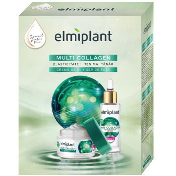 Pachet Crema de zi 30ml + Ser de fata 30ml Multi Collagen, 1 bucata, Elmiplant