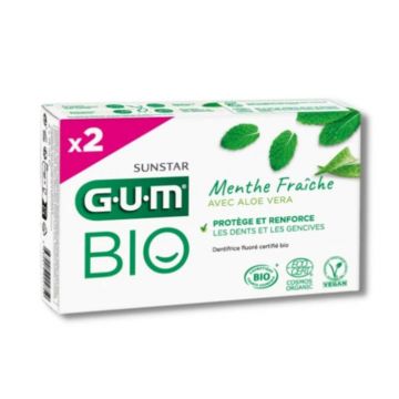 Pastă de dinți cu protecție zilnică Gum Organic Fresh Mint 2x75ml