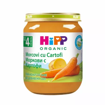 Piure Bio de morcovi cu cartofi, 125g, Hipp