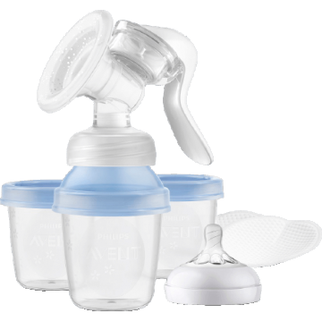 Pompa de lapte matern Philips Avent Manual cu sistem de stocare VIA 8 buc