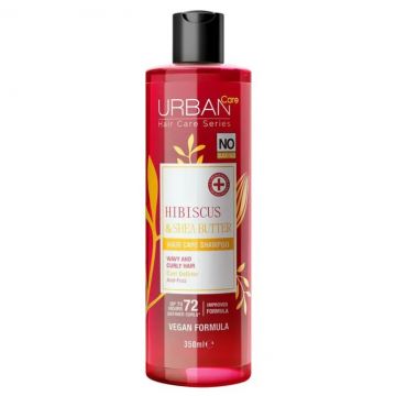 Sampon fara sulfati pentru par cret cu Hibiscus si Unt de Shea, 350ml, Urban Care