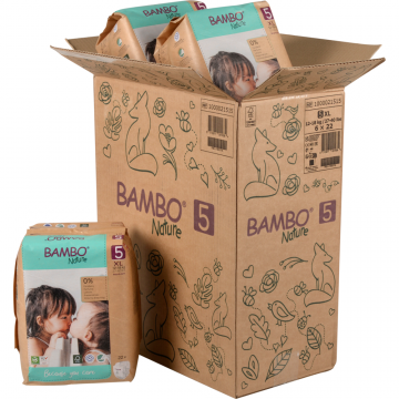 Scutece Eco Paper Bag Marimea Nr. 5 pentru 12-18 kg, 132 bucati, Bambo Nature
