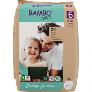 Scutece Eco Paper Bag Marimea Nr. 6 pentru 16kg+, 120 bucati, Bambo Nature