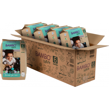 Scutece Eco Paper Bag Pants Marimea Nr. 6 pentru 15+ kg, 90 bucati, Bambo Nature