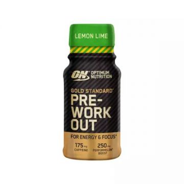 Shot pre-workout cu aroma lamaie si lime Gold Standard, 60ml, Optimum Nutrition