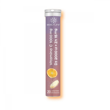 Vitamina C + D3 + Zinc, 20 comprimate efervescente, BioSunLine